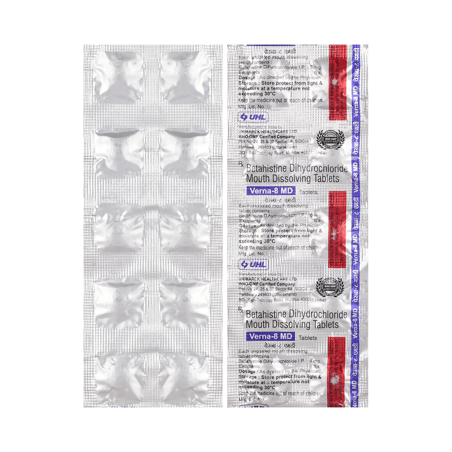 Verna 8mg Tablet MD