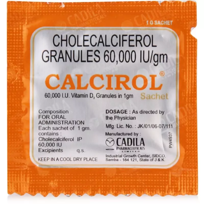 Calcirol 60K IU Cholecalciferol Sachet | For Bone Health