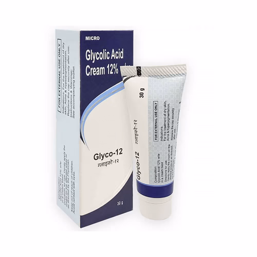 Glyco-12 Glycolic Acid Cream | For Dry Skin, Acne & Hyperpigmentation