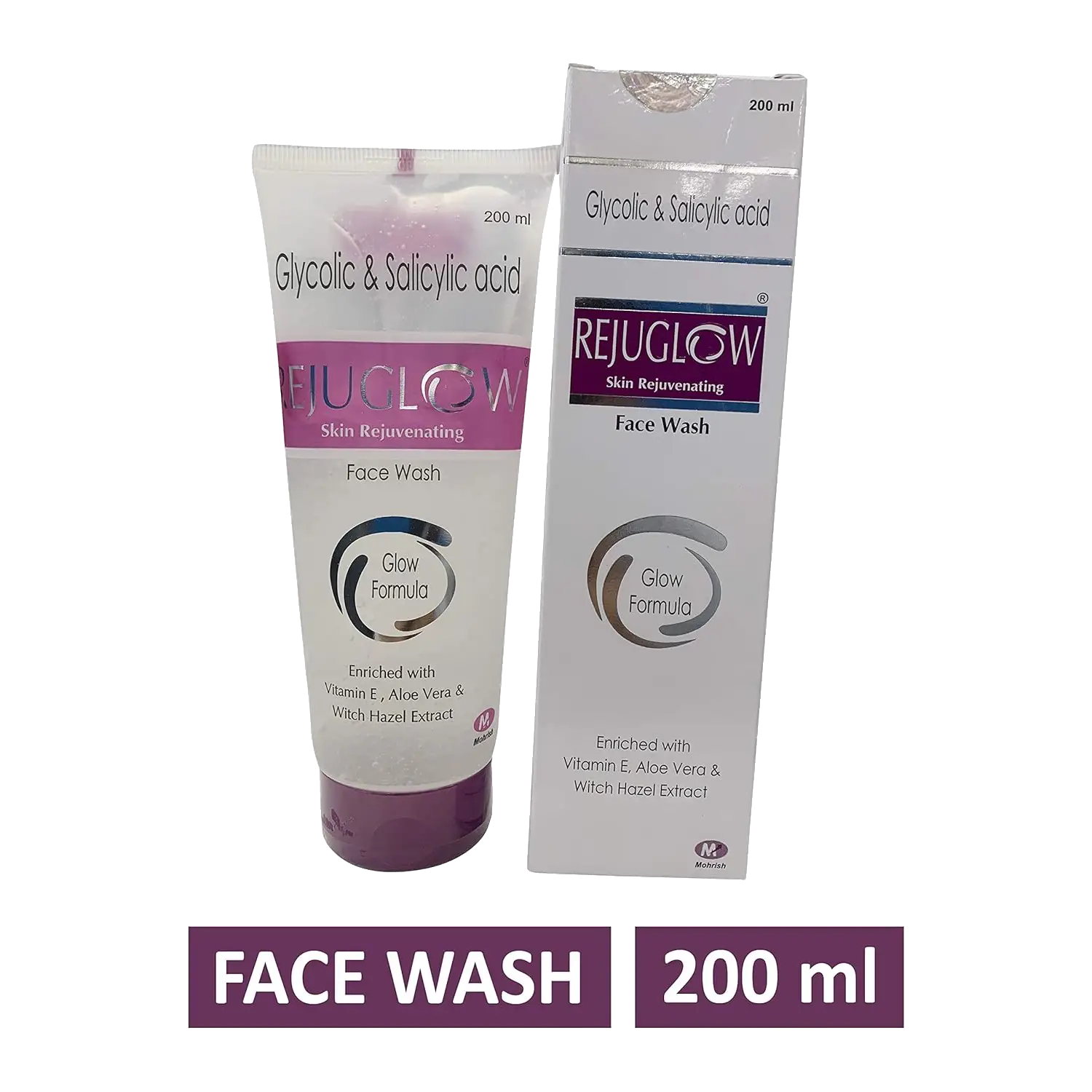 Rejuglow Face Wash with Glycolic & Salicylic Acid | For Skin Rejuvenation | Paraben Free Face Care Product 200ml