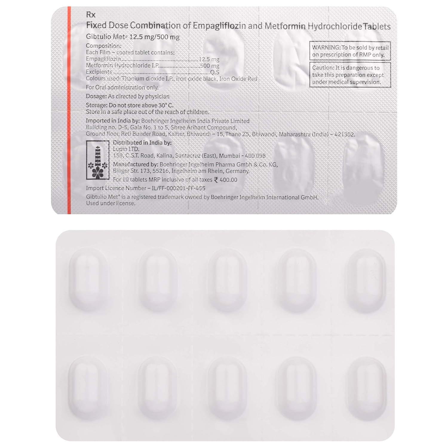 Gibtulio Met 12.5mg/500mg Tablet