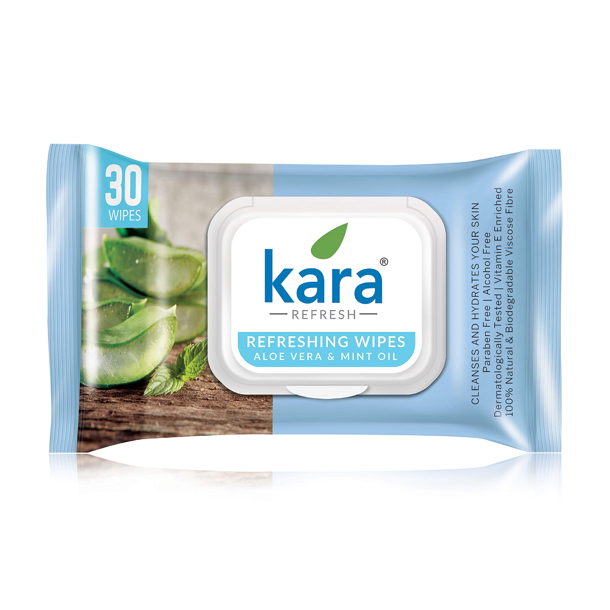 Kara Cleansing and Hydrating Aloe Vera and Mint Oil Wipes