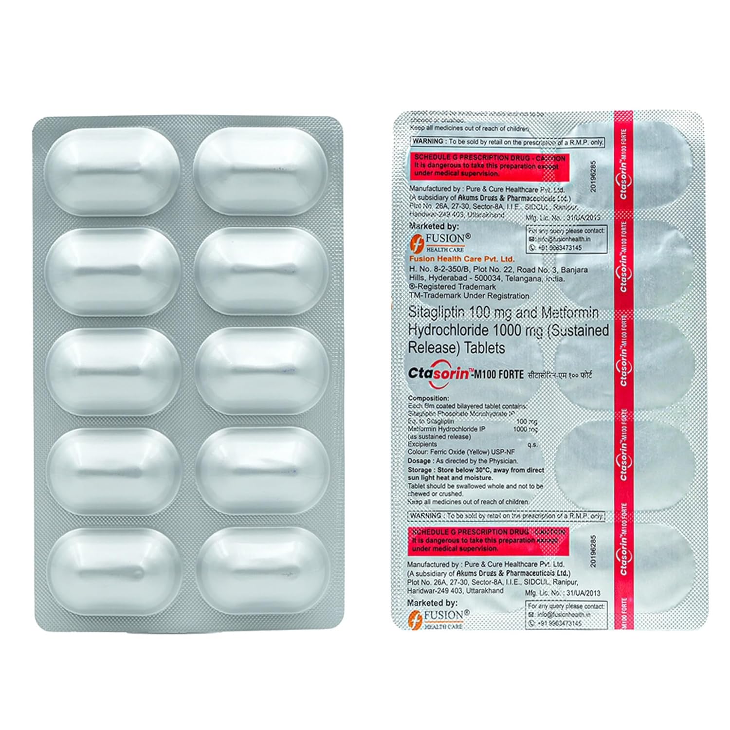 Ctasorin M Forte 100mg/1000mg Tablet