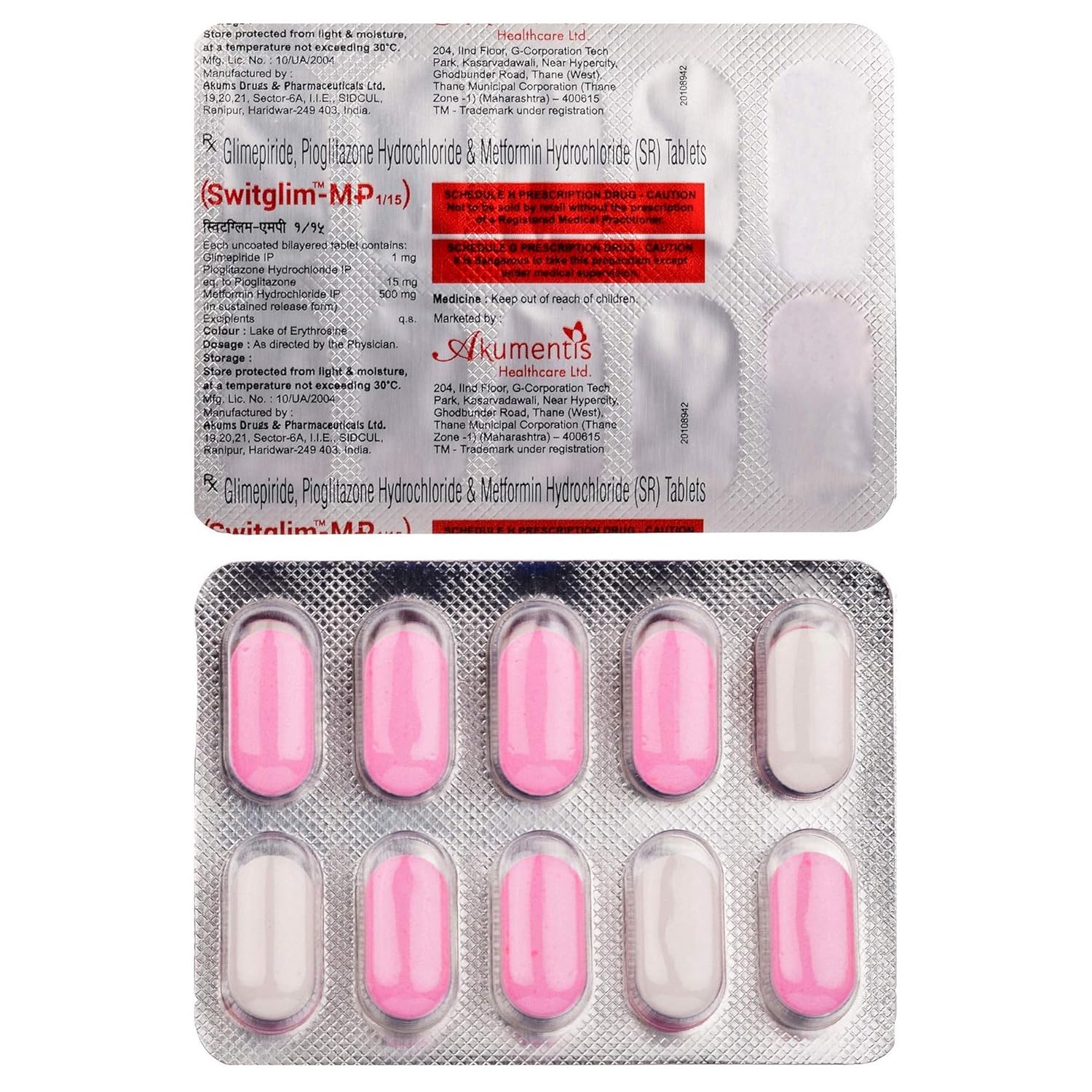 Switglim MP 1mg/500mg/15mg Tablet SR