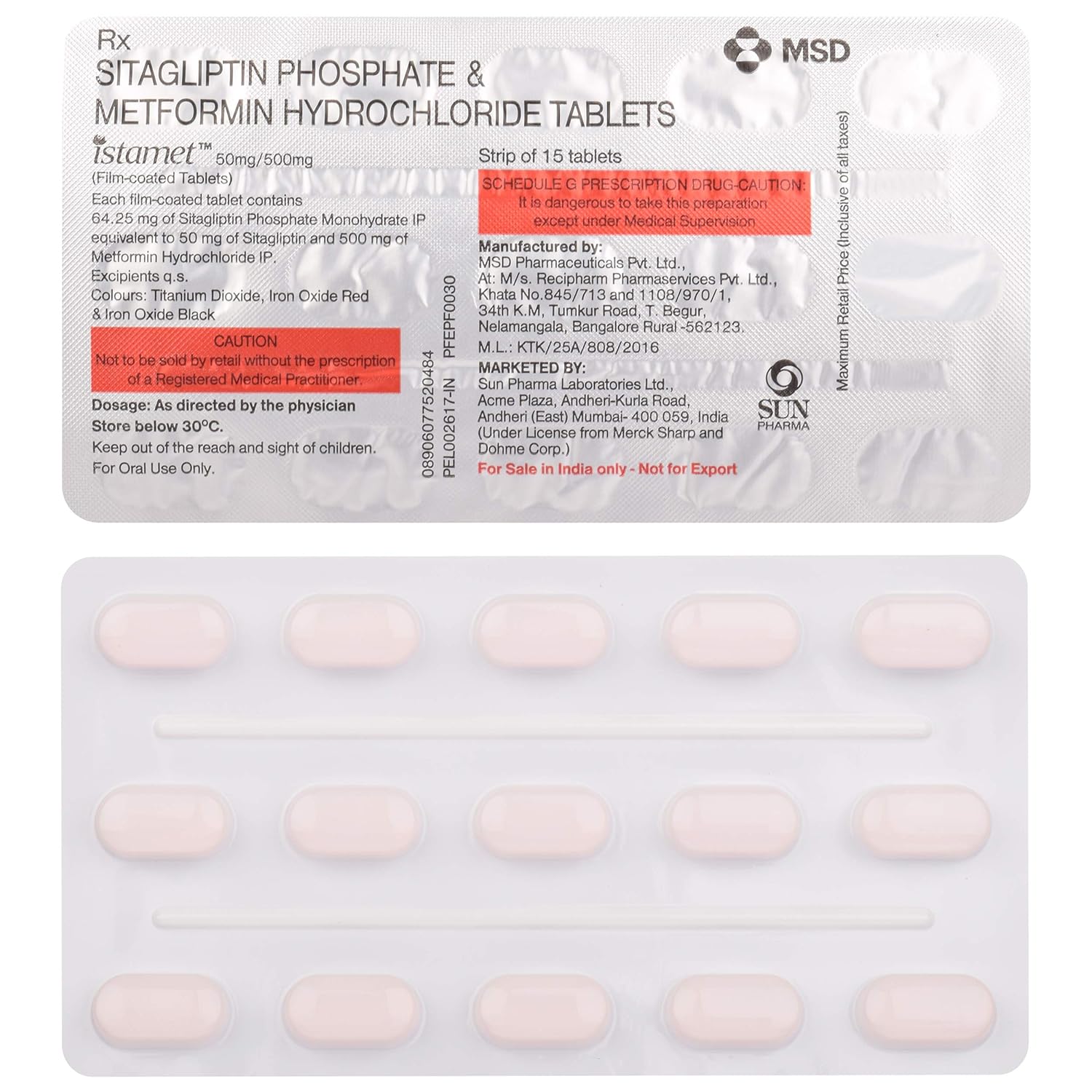 Istamet 50mg/500mg Tablet