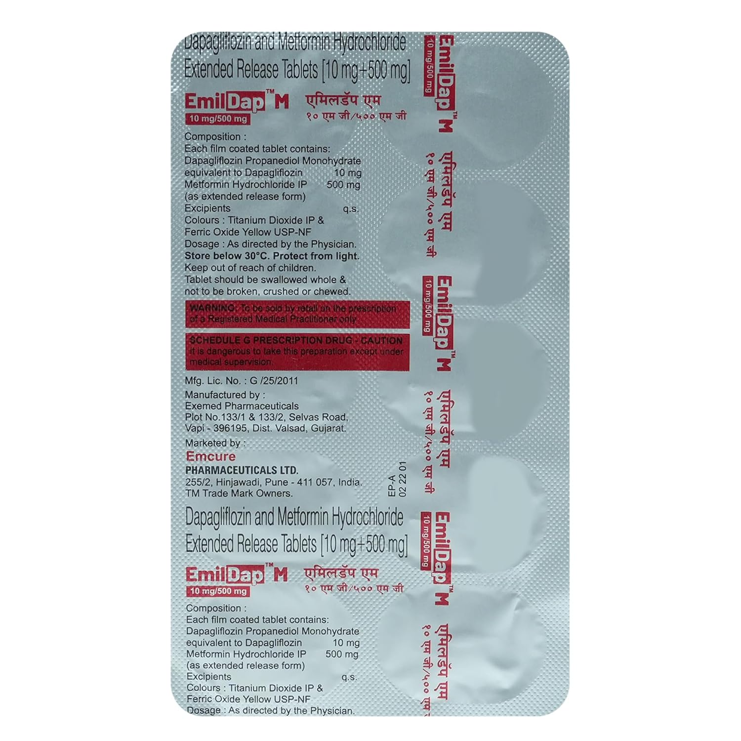 Emildap M 10mg/500mg Tablet ER