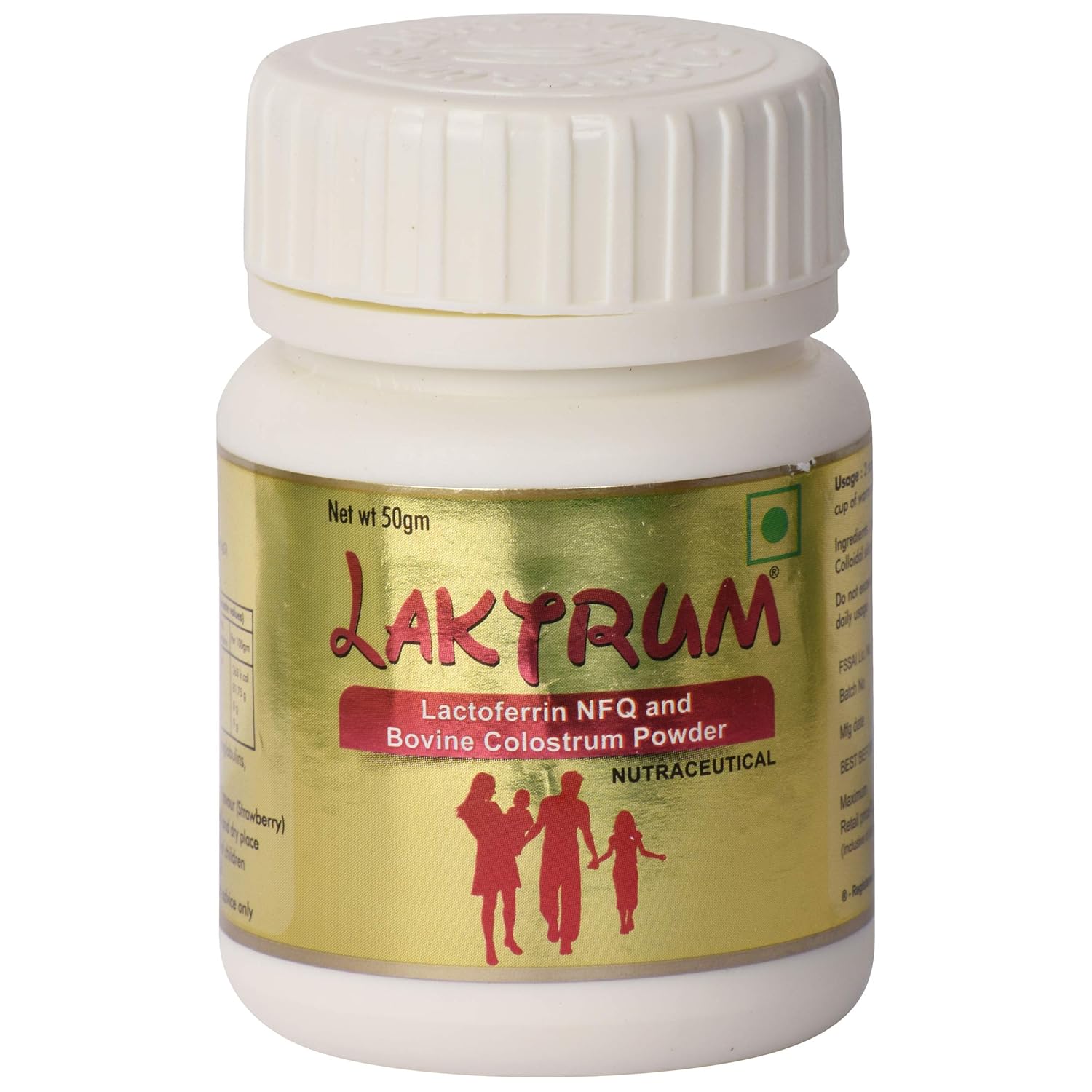 Laktrum Powder | With Lactoferrin NFQ & Bovine Colostrum for Immunity & Growth