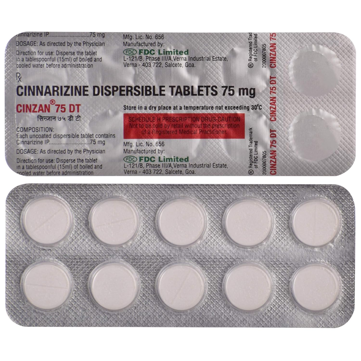 Cinzan 75 DT Tablet