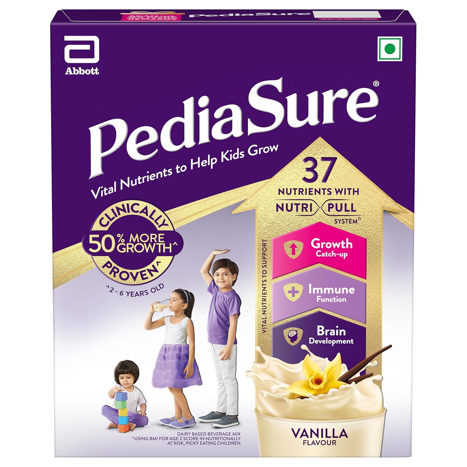 PediaSure Scientifically Designed Nutritional Drink for Kids Growth Vanilla 200 gm Refill