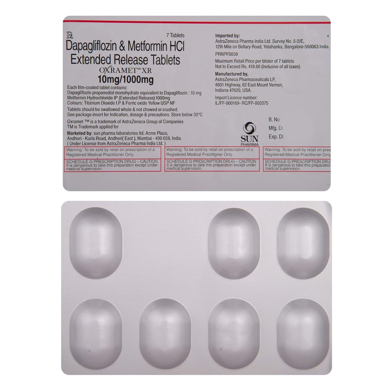 Oxramet XR 10mg/1000mg Tablet