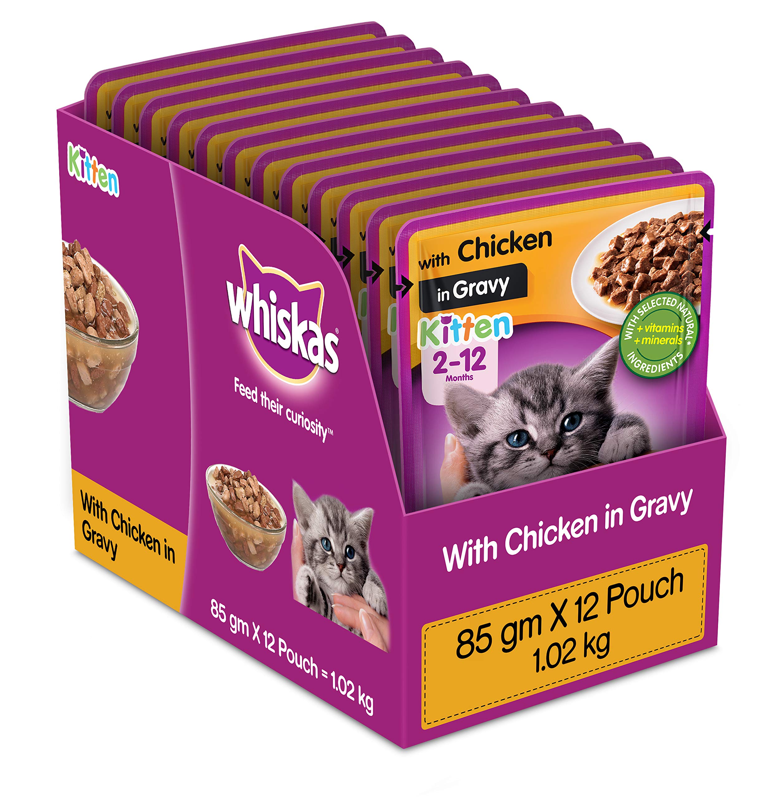 Whiskas Wet Cat Food with Chicken in Gravy for Kitten 2-12 Months