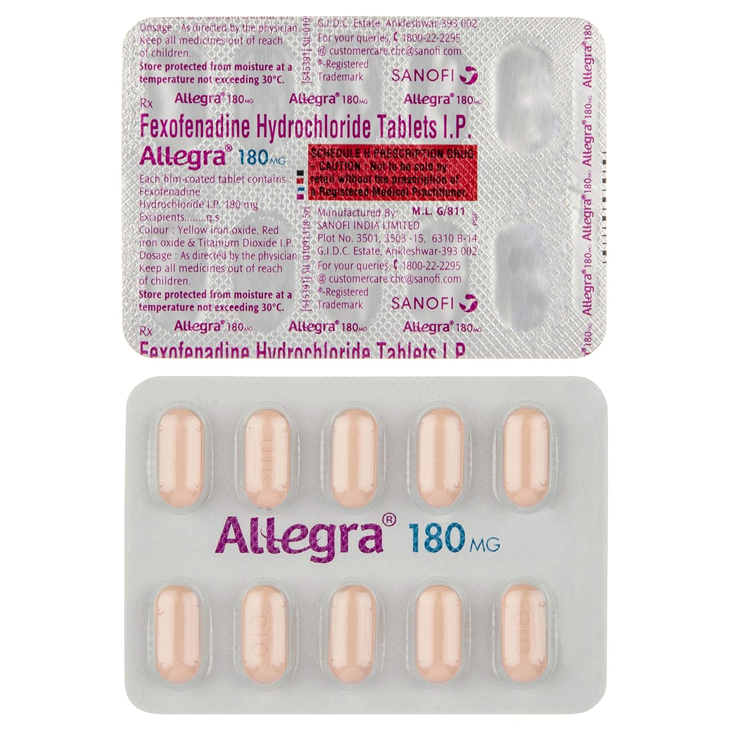 Allegra 180mg Tablet