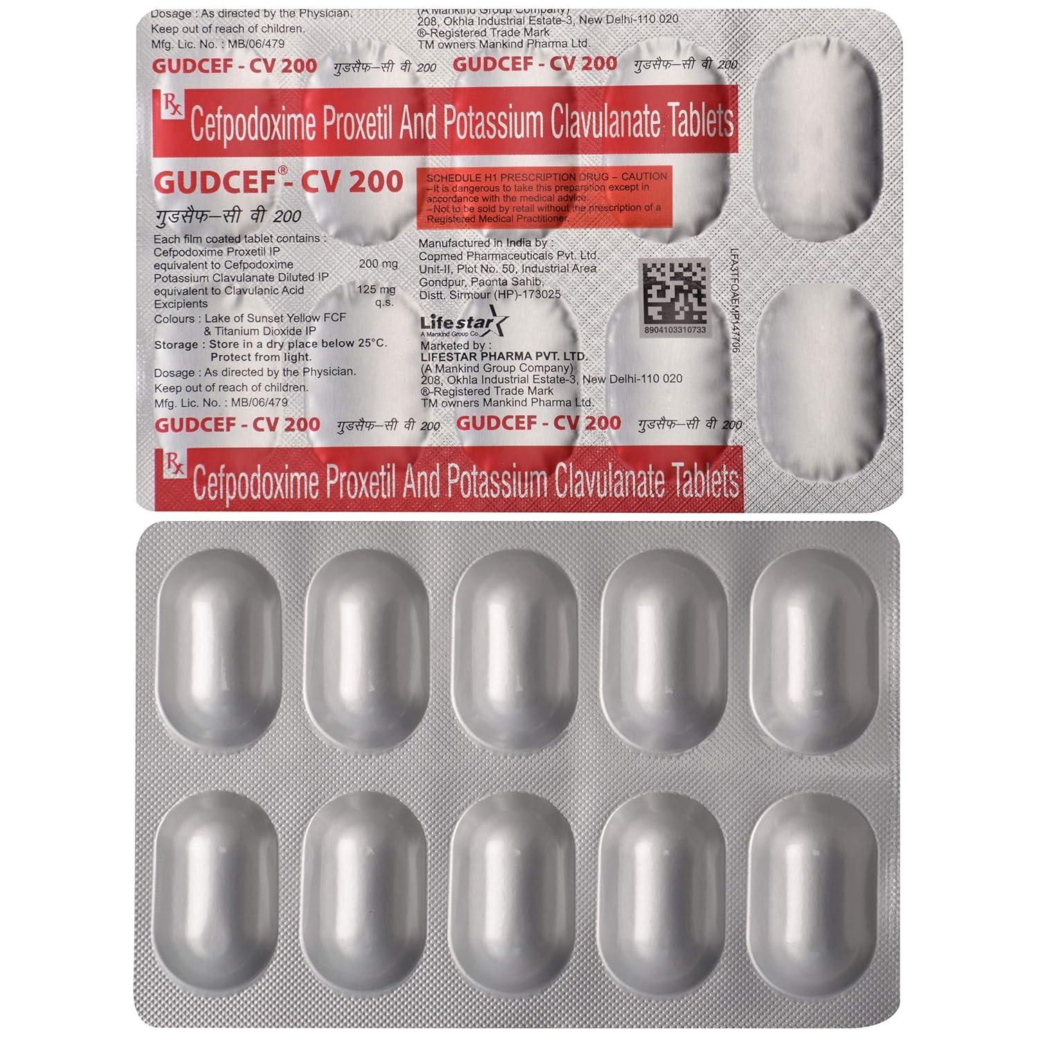 Gudcef-CV 200 Tablet