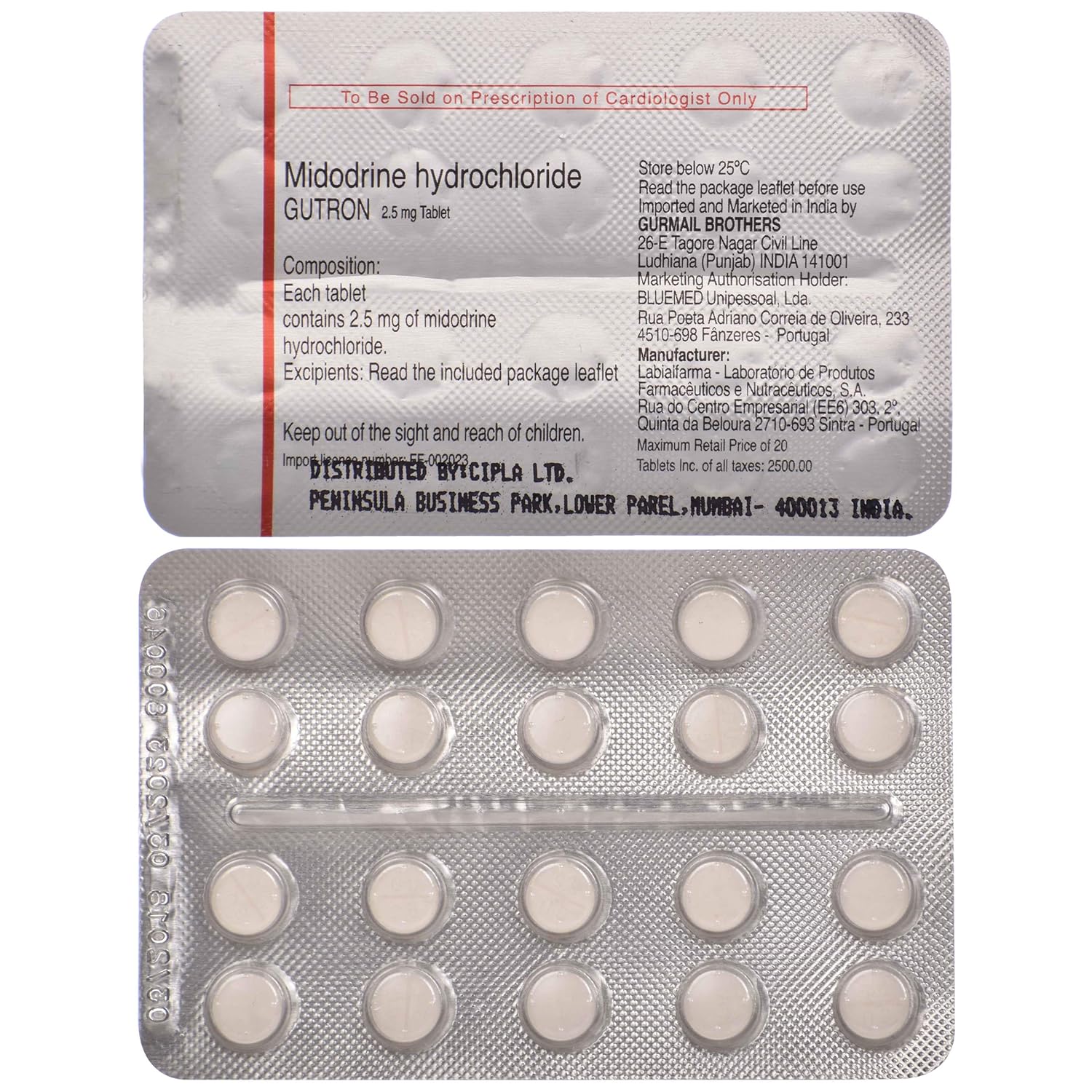 Gutron 2.5mg Tablet