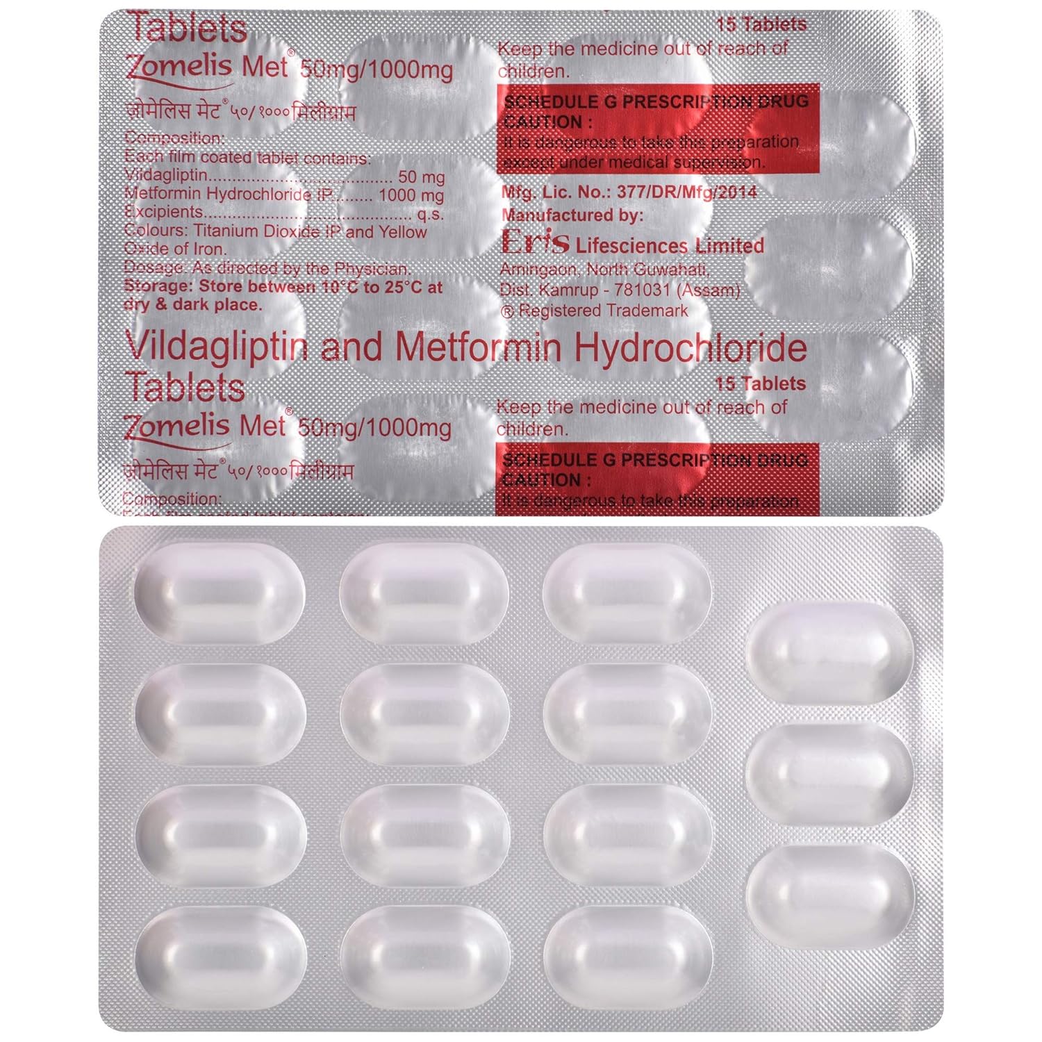 Zomelis Met 50mg/1000mg Tablet