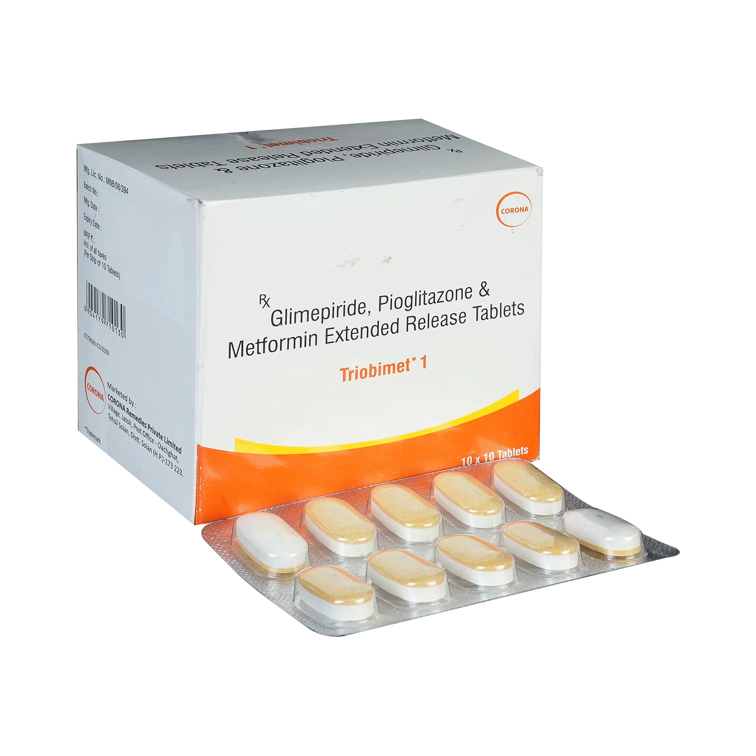 Triobimet 1mg/500mg/15mg Tablet ER