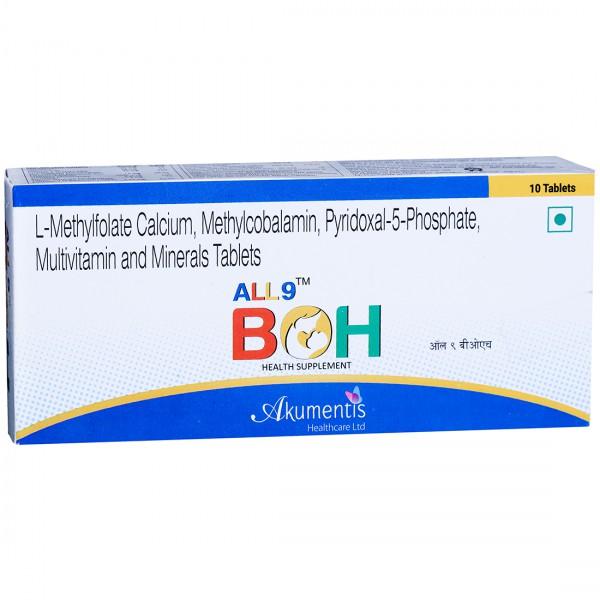 All 9 Boh Tablet with Methylcobalamin, L-Methylfolate & Pyridoxal-5-Phosphate