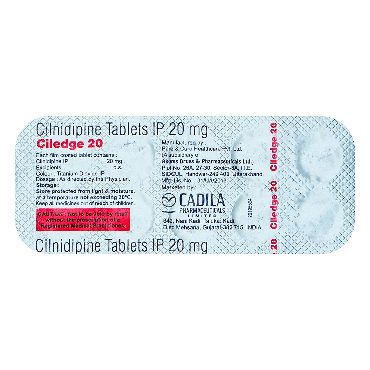 Ciledge 20mg Tablet