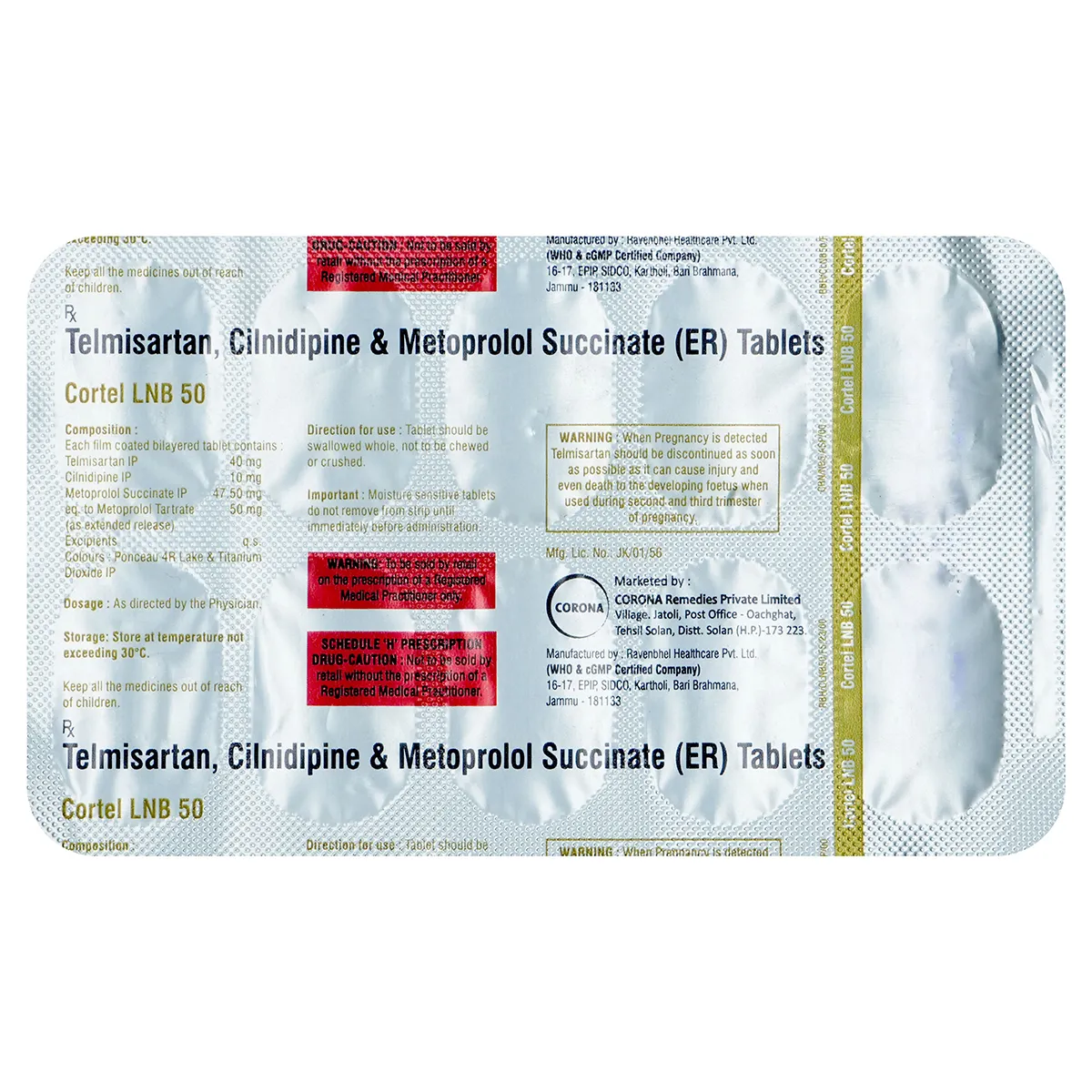 Cortel LNB 10mg/50mg/40mg Tablet