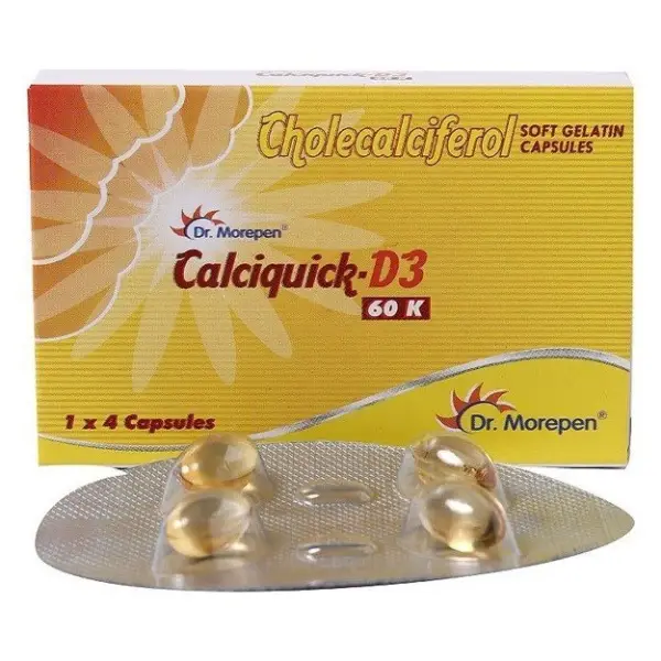 Calciquick D3 60K Capsule from Morepen for Bone, Joint and Muscle Care