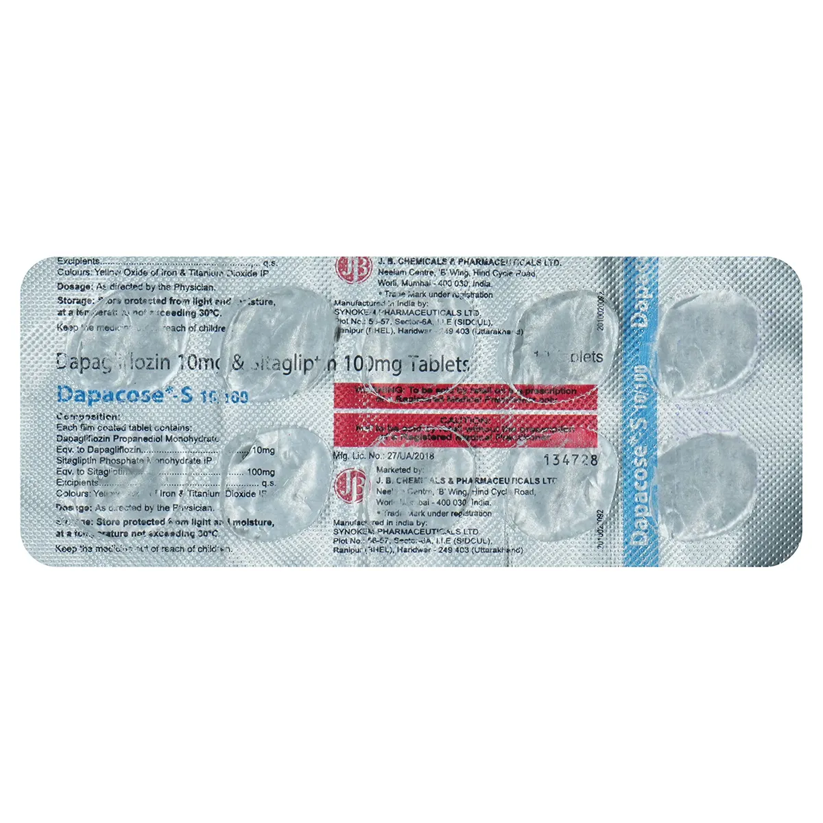 Dapacose S 10mg/100mg Tablet