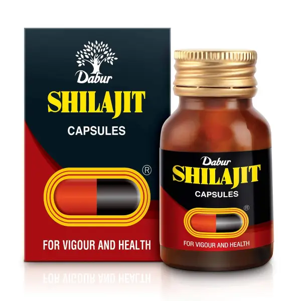 Dabur Shilajit Ayurvedic Capsules | For Immunity,Vigour, Strength, Stamina & Power | Health Tonic