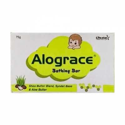 Alograce Mild & Gentle Cleansing Bar for Babies | Moisturises Skin with Aloe Vera & Shea Butter