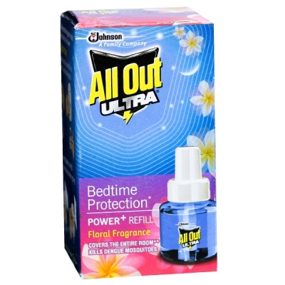 All Out Ultra Liquid Vaporizer Floral Fragrance Mosquito Repellent Refill - Kills Dengue, Malaria, & Chikungunya Mosquitoes, 45 ml