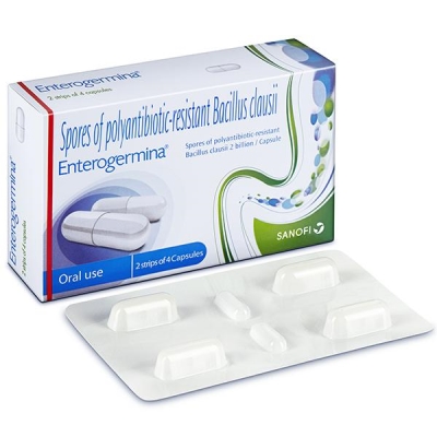 Enterogermina Probiotic Capsule Supplement for Diarrhea Treatment & Restoration of Gut Flora, for Kids & Adults Capsule