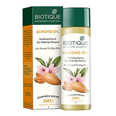 Biotique Bio Almond Oil Soothing Face & Eye Makeup Cleanser For Normal To Dry Skin