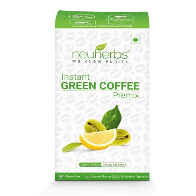 Neuherbs Instant Green Coffee Premix with Lemon Flavour for Weight Management (20+5 Sachet) Instant Coffee (75 g, Green Coffee Flavoured)