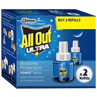 All Out Ultra Mosquito Repellant Refill, 45 ml (Twin Pack)