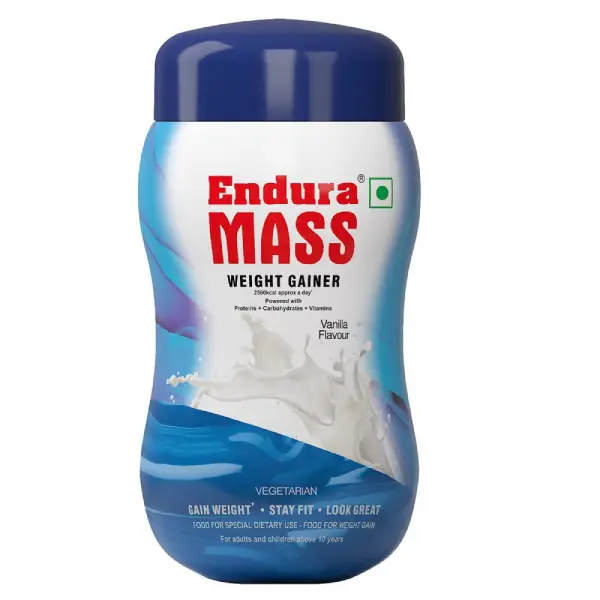 Endura Mass Weight Gainer to Stay Fit | For Adults & Children Above 10 Years | Flavour Vanilla