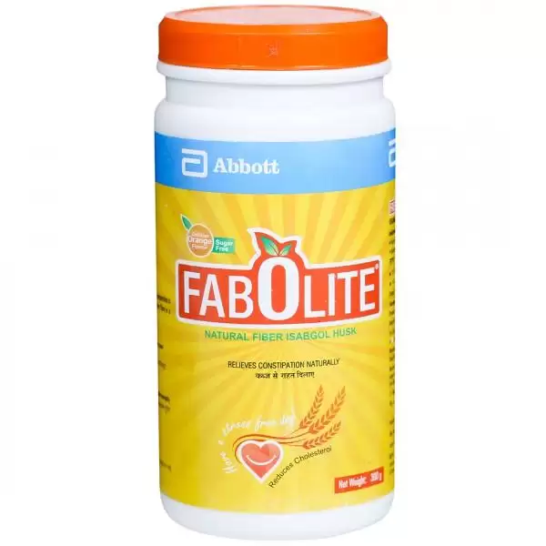 Fabolite Isabgol Husk Powder | Eases Constipation | Sugar-Free | Flavour Orange