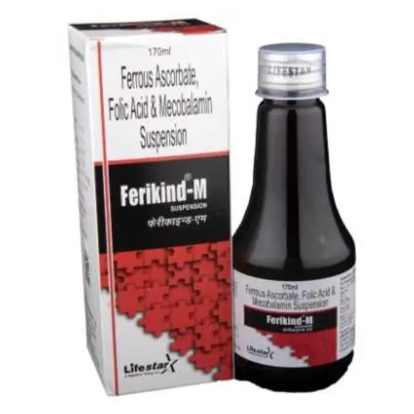 Ferikind-M Suspension with Ferrous Ascorbate, Folic Acid & Mecobalamin