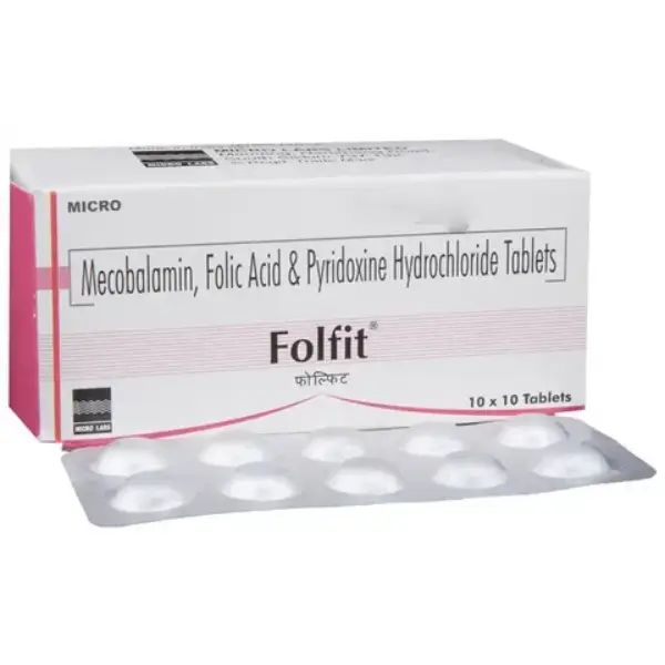 Folfit Tablet with Mecobalamin, Folic Acid & Pyridoxine Hydrochloride