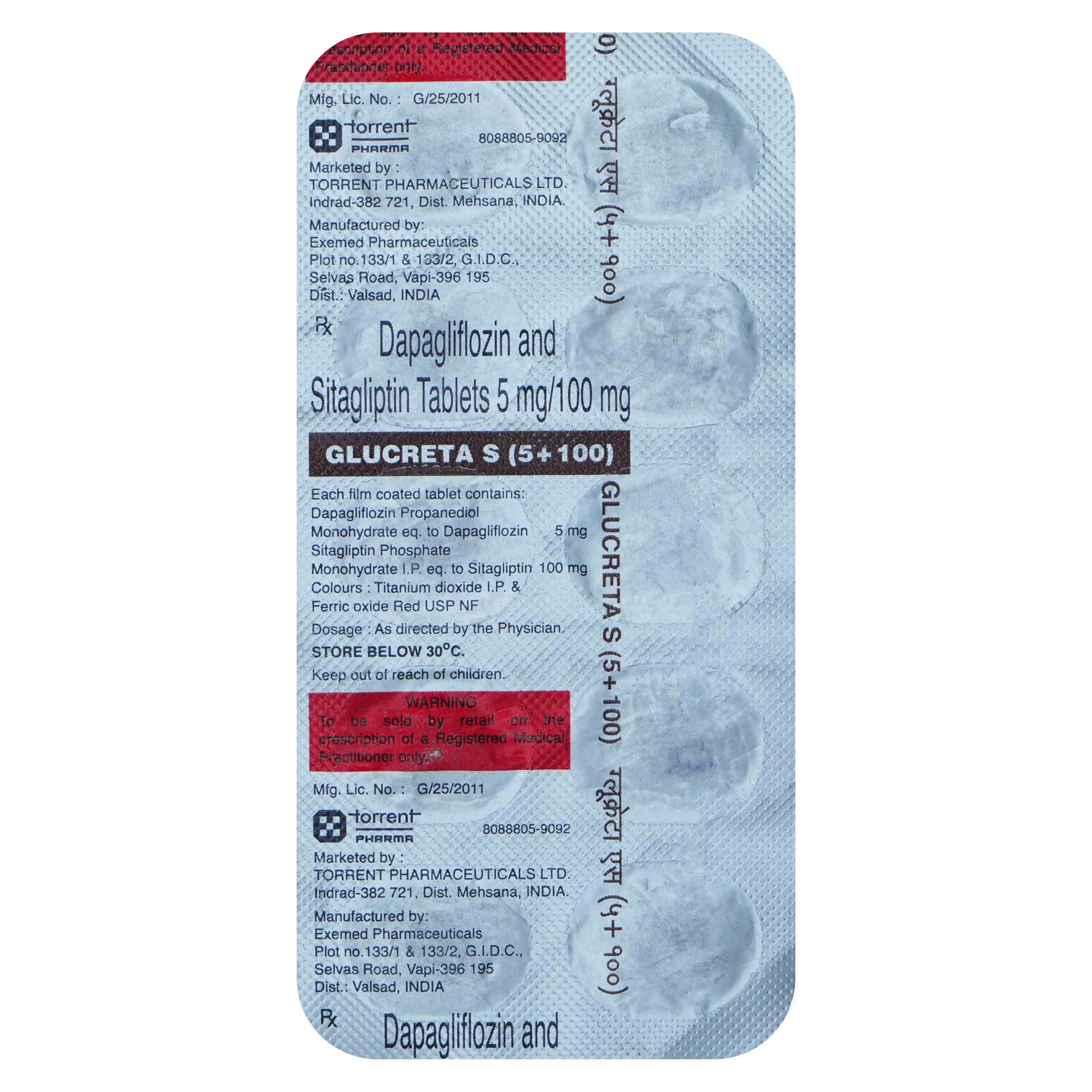 Glucreta S 5mg/100mg Tablet