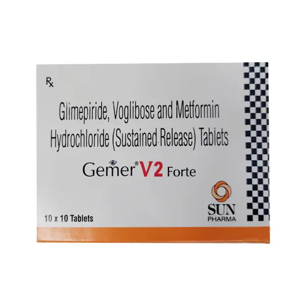 Gemer V Forte 2mg/1000mg/0.2mg Tablet