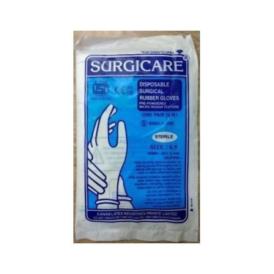Surgicare Disposable Rubber Gloves 6.5
