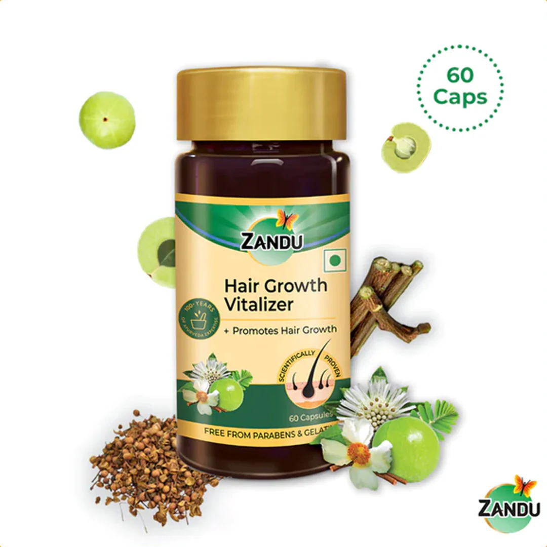 Zandu Hair Growth Vitalizer Capsule | Paraben-Free