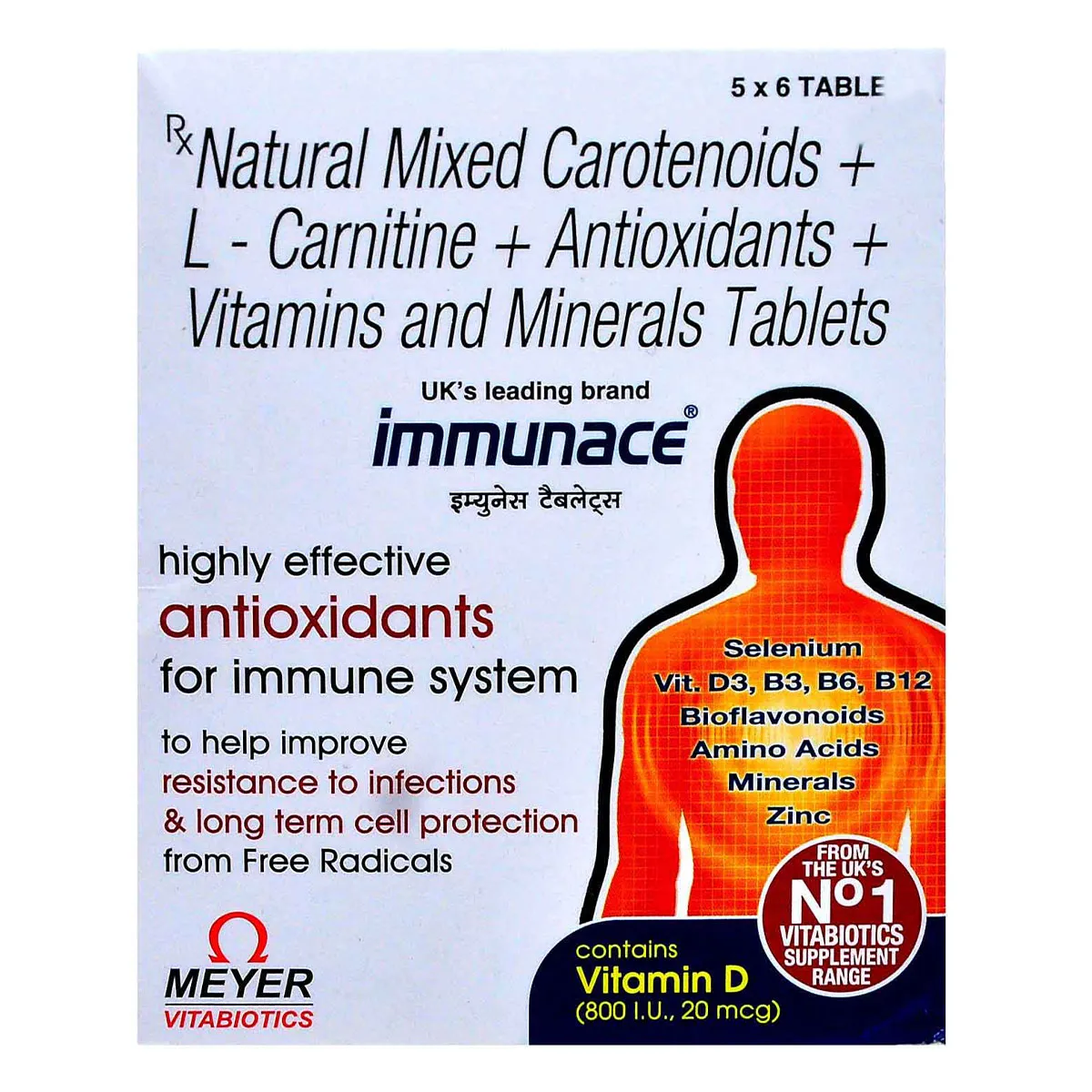 Immunace with Carotenoids + Vitamin D for Antioxidant and Immune Support | Tablet