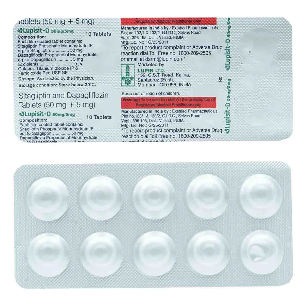 Lupisit D 5mg/50mg Tablet