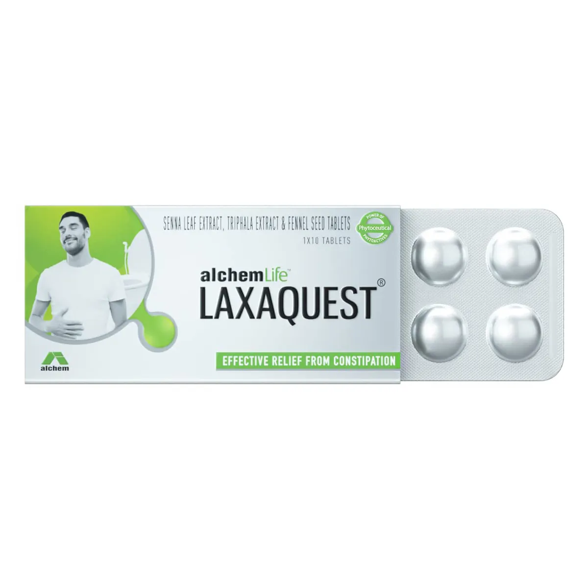 LaxaQuest Senna Leaf, Triphla, Fennal Seed Tablets for Constipation Relief