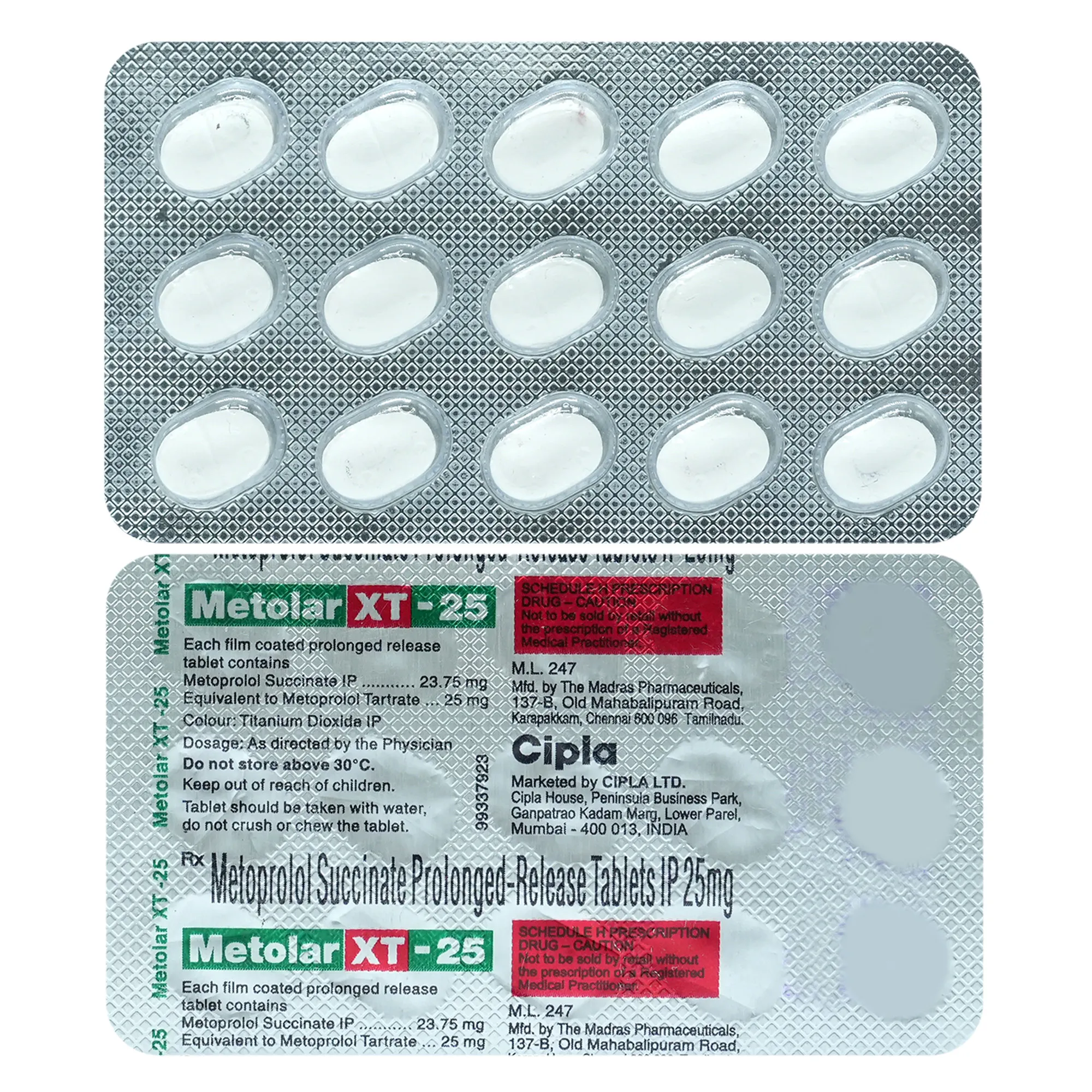 Metolar XT 25 Tablet