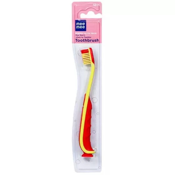 Mee Mee Infant to Toddler Toothbrush 12m+ MM-3911A Red & Yellow