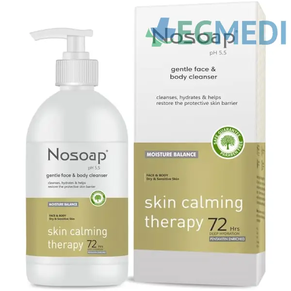 Nosoap Gentle Face & Body Cleanser | Moisture Balance for Dry & Sensitive Skin | Paraben-Free 250ml