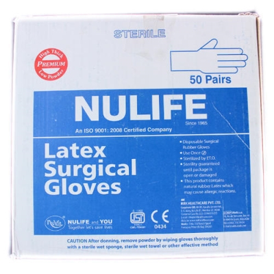 Nulife Sterile Powdered Surgical Gloves 7.0