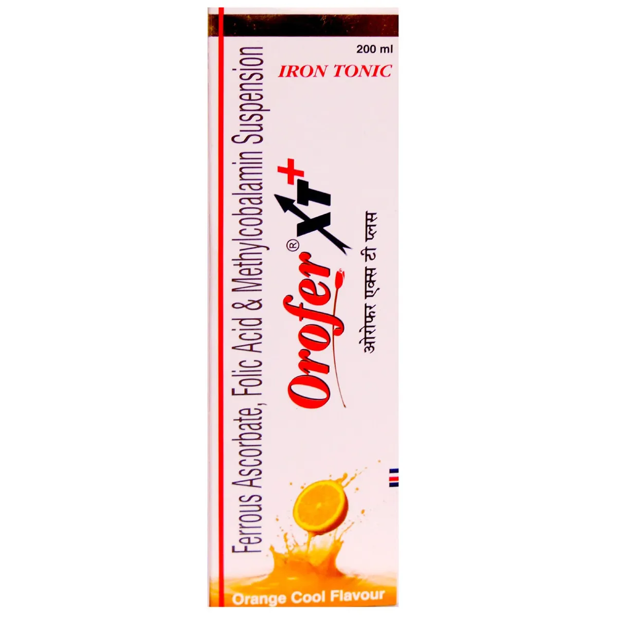 Orofer XT + Iron Tonic with Ferrous Ascorbate, Folic Acid & Mecobalamin | Suspension Flavour Orange Cool