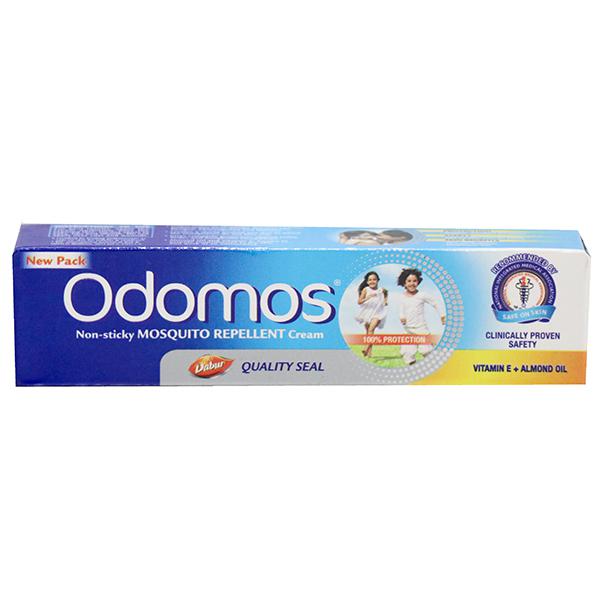 Odomos Non-Sticky Mosquito Repellent Cream with Vitamin E & Almond Oil