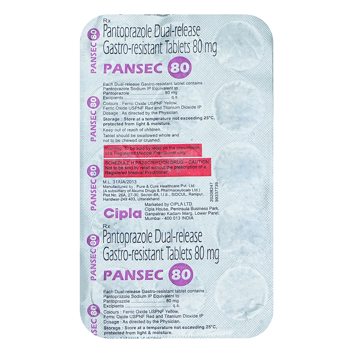 Pansec 80 Tablet